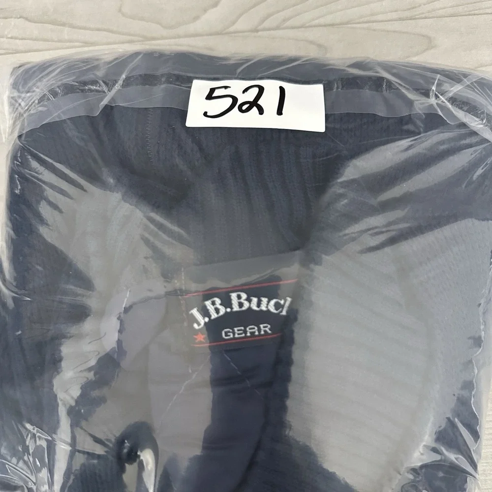 J.B. Buck Gear Mens Sweater Vest Navy‎ Blue Zip Front Quilted Lined Size L